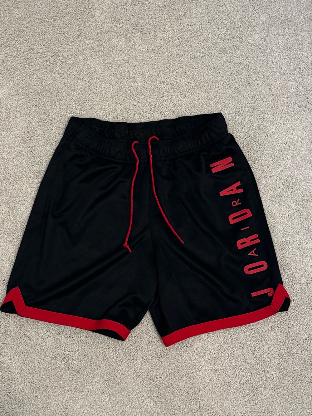 Jordan Black Athletic Shorts with Red Trim